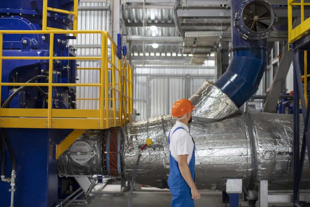 Hochmoderne industrielle Technik bei Erben Tech & Invest in nachhaltigen Energielösungen.